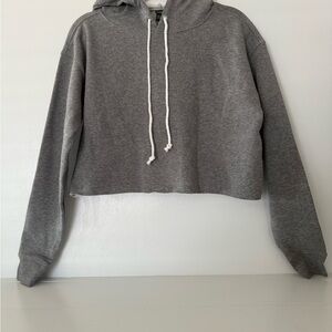 Wild Fable Charcoal Gray Cropped Hoodie